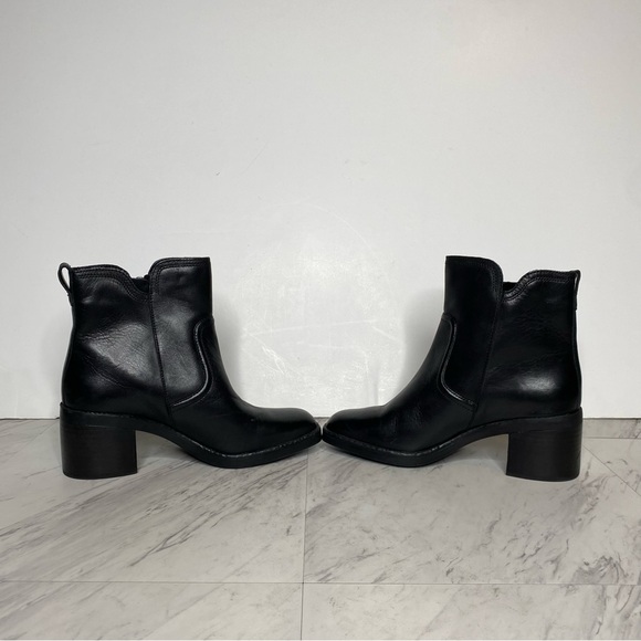 New! Naturalizer Emmy Black Leather Square Toe Bootie 8M - Picture 4 of 15